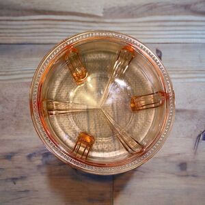 Round PINK  DEPRESSION GLASS Footed Candy Dish Vintage